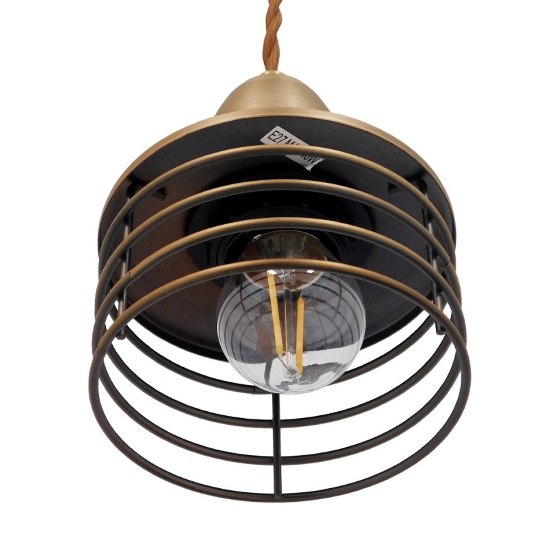 GloboStar® MANHATTAN 01454 Μοντέρνο Κρεμαστό Φωτιστικό Καμπάνα Μονόφωτο 1 x E27 IP20 Χρυσό Μέταλλο - Μ11 x Π11 x Υ14cm