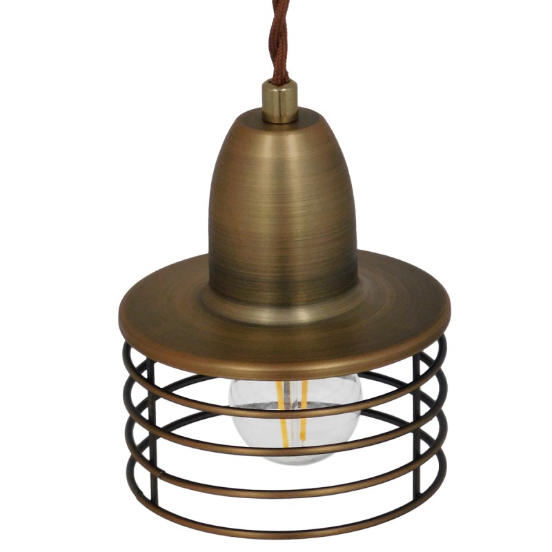 GloboStar® MANHATTAN 01454 Μοντέρνο Κρεμαστό Φωτιστικό Καμπάνα Μονόφωτο 1 x E27 IP20 Χρυσό Μέταλλο - Μ11 x Π11 x Υ14cm