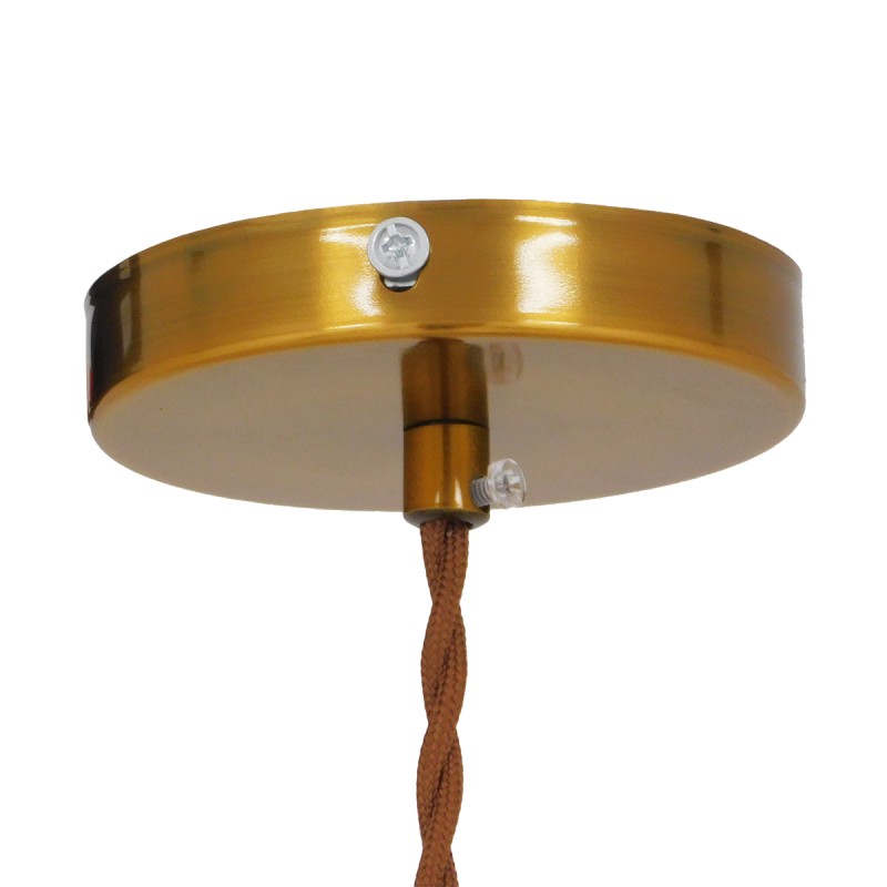 GloboStar® MANHATTAN 01454 Μοντέρνο Κρεμαστό Φωτιστικό Καμπάνα Μονόφωτο 1 x E27 IP20 Χρυσό Μέταλλο - Μ11 x Π11 x Υ14cm