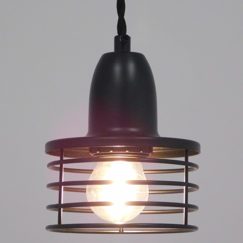 GloboStar® MANHATTAN 01456 Μοντέρνο Κρεμαστό Φωτιστικό Καμπάνα Μονόφωτο 1 x E27 IP20 Μαύρο Μέταλλο - Μ11 x Π11 x Υ14cm