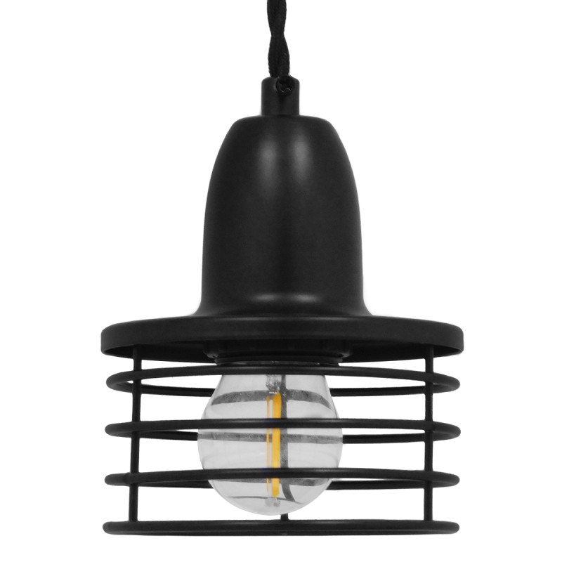 GloboStar® MANHATTAN 01456 Μοντέρνο Κρεμαστό Φωτιστικό Καμπάνα Μονόφωτο 1 x E27 IP20 Μαύρο Μέταλλο - Μ11 x Π11 x Υ14cm