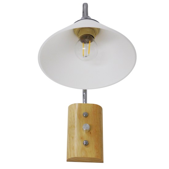 GloboStar® ALESSIA 01459 Μοντέρνο Επιτοίχιο Φωτιστικό Απλίκα Μονόφωτο 1 x E27 IP20 Ασημί Μέταλλο, Λευκό Γυαλί με Μπεζ Ξύλο - Μ18 x Π26 x Υ29cm GloboStar® ALESSIA 01459 Μοντέρνο Επιτοίχιο Φωτιστικό Απλίκα Μονόφωτο 1 x E27 IP20 Ασημί Μέταλλο, Λευκό Γυαλί με Μπεζ Ξύλο - Μ18 x Π26 x Υ29cm