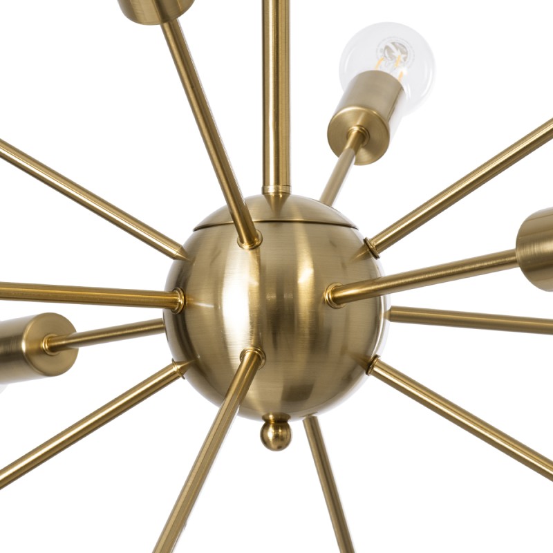 GloboStar® MILANO 01485 Μοντέρνο Φωτιστικό Οροφής Πλέγμα Πολύφωτο 12 x E27 IP20 Χρυσό Μέταλλο - Μ80 x Π80 x Υ80cm