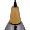 GloboStar® NOAH 01489 Μοντέρνο Κρεμαστό Φωτιστικό Ανάρτηση Μονόφωτο 1 x E27 IP20 Γκρι Γυαλί με Μπεζ Ξύλο - Μ16 x Π16 x Υ30cm