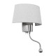 GloboStar® ELEGANT 01493 Μοντέρνο Επιτοίχιο Φωτιστικό Απλίκα με LED Βραχίονα Δίφωτο 1 x E27 IP20 Λευκό Ύφασμα με Ασημί Μέταλλο - Μ26.5 x Π15 x Υ43cm GloboStar® ELEGANT 01493 Μοντέρνο Επιτοίχιο Φωτιστικό Απλίκα με LED Βραχίονα Δίφωτο 1 x E27 IP20 Λευκό Ύφασμα με Ασημί Μέταλλο - Μ26.5 x Π15 x Υ43cm