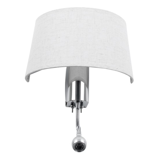 GloboStar® ELEGANT 01493 Μοντέρνο Επιτοίχιο Φωτιστικό Απλίκα με LED Βραχίονα Δίφωτο 1 x E27 IP20 Λευκό Ύφασμα με Ασημί Μέταλλο - Μ26.5 x Π15 x Υ43cm GloboStar® ELEGANT 01493 Μοντέρνο Επιτοίχιο Φωτιστικό Απλίκα με LED Βραχίονα Δίφωτο 1 x E27 IP20 Λευκό Ύφασμα με Ασημί Μέταλλο - Μ26.5 x Π15 x Υ43cm