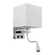 GLOBOSTAR® ELEGANT 01495 Μοντέρνο Φωτιστικό Τοίχου - Απλίκα Ξενοδοχείου Reading Light με Ντουί 1 x E27 LED 3W 360lm 36° AC 220-240V IP20 Θερμό Λευκό 2700K - Bridgelux COB Chip - Χρώμιο & Λευκό - Μ17 x Π21 x Υ43cm - 2 Χρόνια Εγγύηση GLOBOSTAR® ELEGANT 01495 Μοντέρνο Φωτιστικό Τοίχου - Απλίκα Ξενοδοχείου Reading Light με Ντουί 1 x E27 LED 3W 360lm 36° AC 220-240V IP20 Θερμό Λευκό 2700K - Bridgelux COB Chip - Χρώμιο & Λευκό - Μ17 x Π21 x Υ43cm - 2 Χρόνια Εγγύηση