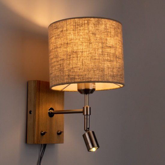 GloboStar® ELEGANT 01496 Μοντέρνο Επιτοίχιο Φωτιστικό Απλίκα με Ρυθμίζόμενο Σώμα LED Δίφωτο 1 x E27 IP20 Μπεζ Ύφασμα με Μπρούτζινο Μέταλλο - Μ18 x Π23.5 x Υ31cm GloboStar® ELEGANT 01496 Μοντέρνο Επιτοίχιο Φωτιστικό Απλίκα με Ρυθμίζόμενο Σώμα LED Δίφωτο 1 x E27 IP20 Μπεζ Ύφασμα με Μπρούτζινο Μέταλλο - Μ18 x Π23.5 x Υ31cm