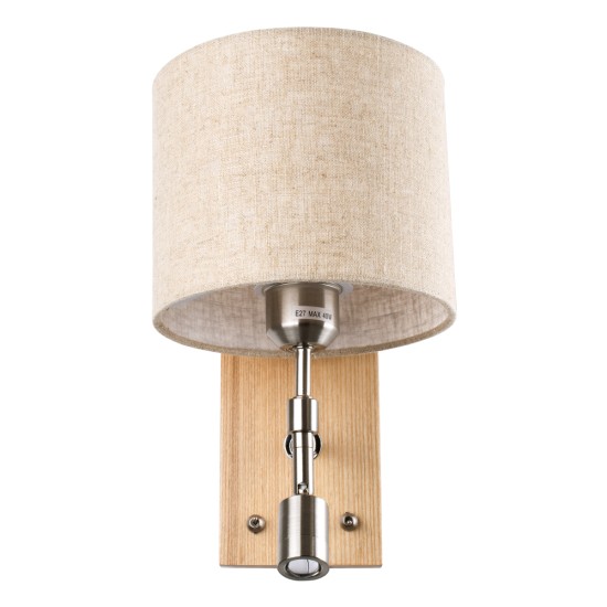 GloboStar® ELEGANT 01496 Μοντέρνο Επιτοίχιο Φωτιστικό Απλίκα με Ρυθμίζόμενο Σώμα LED Δίφωτο 1 x E27 IP20 Μπεζ Ύφασμα με Μπρούτζινο Μέταλλο - Μ18 x Π23.5 x Υ31cm GloboStar® ELEGANT 01496 Μοντέρνο Επιτοίχιο Φωτιστικό Απλίκα με Ρυθμίζόμενο Σώμα LED Δίφωτο 1 x E27 IP20 Μπεζ Ύφασμα με Μπρούτζινο Μέταλλο - Μ18 x Π23.5 x Υ31cm