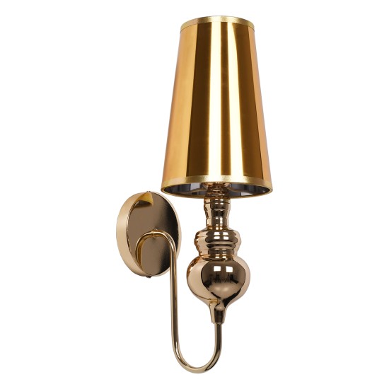 GloboStar® LAURA 01497 Μοντέρνο Επιτοίχιο Φωτιστικό Απλίκα Μονόφωτο 1 x E27 IP20 Χρυσό Μέταλλο - Μ21 x Π15 x Y48cm GloboStar® LAURA 01497 Μοντέρνο Επιτοίχιο Φωτιστικό Απλίκα Μονόφωτο 1 x E27 IP20 Χρυσό Μέταλλο - Μ21 x Π15 x Y48cm