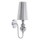 GloboStar® LAURA 01498 Μοντέρνο Επιτοίχιο Φωτιστικό Απλίκα Μονόφωτο 1 x E27 IP20 Ασημί Μέταλλο - Μ21 x Π15 x Y48cm