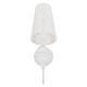 GloboStar® LAURA 01499 Μοντέρνο Επιτοίχιο Φωτιστικό Απλίκα Μονόφωτο 1 x E27 IP20 Λευκό Μέταλλο με Λευκό Ύφασμα - Μ21 x Π15 x Y48cm