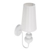 GloboStar® LAURA 01499 Μοντέρνο Επιτοίχιο Φωτιστικό Απλίκα Μονόφωτο 1 x E27 IP20 Λευκό Μέταλλο με Λευκό Ύφασμα - Μ21 x Π15 x Y48cm