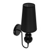 GloboStar® LAURA 01500 Μοντέρνο Επιτοίχιο Φωτιστικό Απλίκα Μονόφωτο 1 x E27 IP20 Μαύρο Μέταλλο με Μαύρο Ύφασμα - Μ21 x Π15 x Y48cm