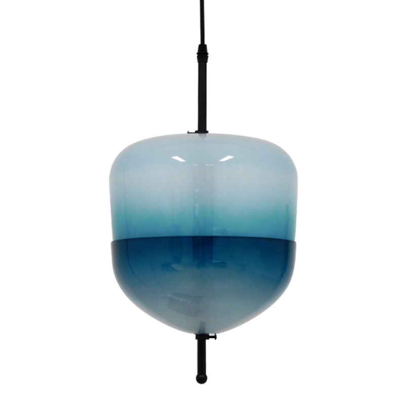 GloboStar® TEARDROP 01503 Μοντέρνο Κρεμαστό Φωτιστικό Ανάρτηση Τρίφωτο 3 x G4 Τιρκουάζ Γυαλί - Μ24 x Π24 x Υ45cm