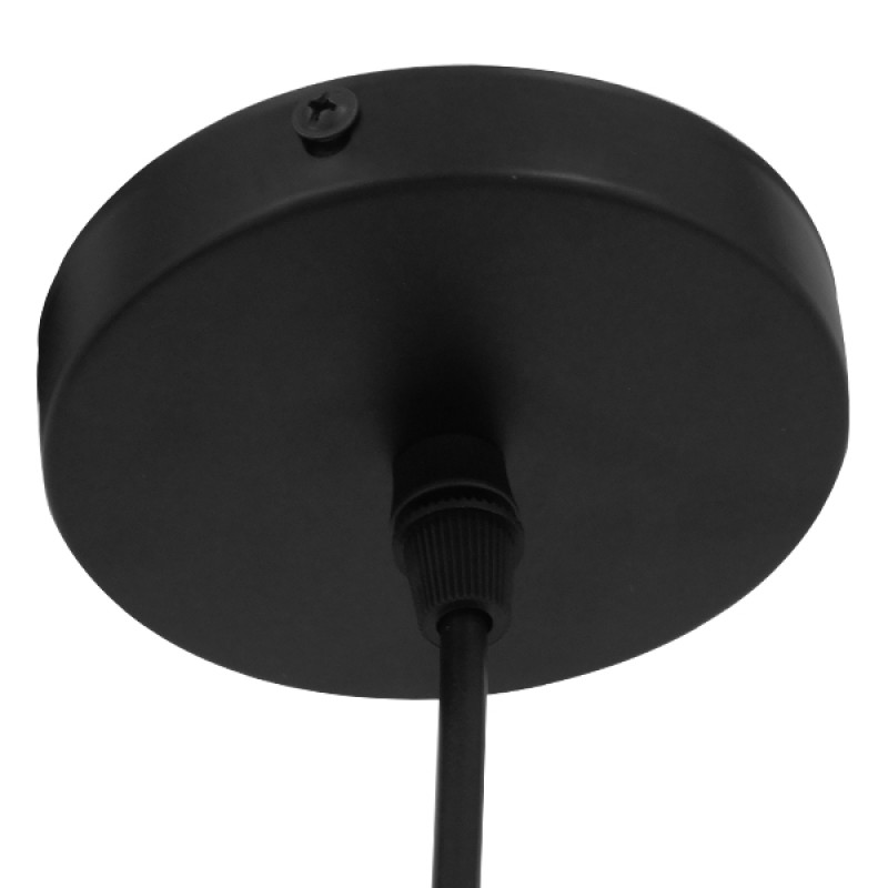 GloboStar® OLIVER 01506 Vintage Κρεμαστό Φωτιστικό Καμπάνα Μονόφωτο 1 x E27 IP20 Μελί Γυαλί με Μαύρο Μέταλλο - Μ15 x Π15 x Υ21.5cm