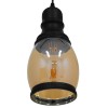 GloboStar® OLIVER 01507 Vintage Κρεμαστό Φωτιστικό Καμπάνα Μονόφωτο 1 x E27 IP20 Μελί Γυαλί με Μαύρο Μέταλλο - Μ14 x Π14 x Υ30cm