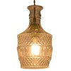 GloboStar® WHISKEY 01513 Vintage Κρεμαστό Φωτιστικό Ανάρτηση Μονόφωτο 1 x E27 IP20 Διάφανο Γυαλί - Μ13 x Π13 x Υ22cm