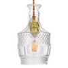 GloboStar® WHISKEY 01513 Vintage Κρεμαστό Φωτιστικό Ανάρτηση Μονόφωτο 1 x E27 IP20 Διάφανο Γυαλί - Μ13 x Π13 x Υ22cm