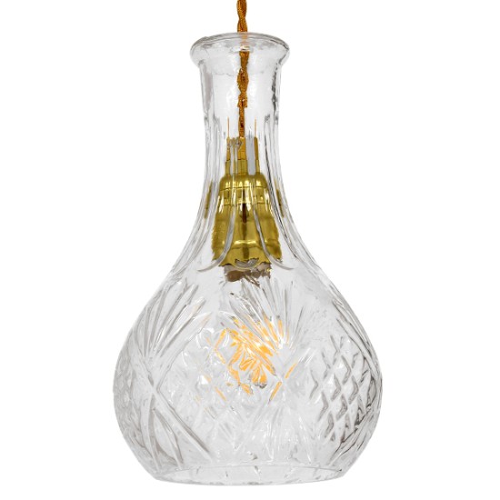 GloboStar® WHISKEY 01514 Vintage Κρεμαστό Φωτιστικό Ανάρτηση Μονόφωτο 1 x E27 IP20 Διάφανο Γυαλί - Μ14 x Π14 x Υ23cm GloboStar® WHISKEY 01514 Vintage Κρεμαστό Φωτιστικό Ανάρτηση Μονόφωτο 1 x E27 IP20 Διάφανο Γυαλί - Μ14 x Π14 x Υ23cm