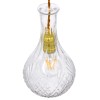 GloboStar® WHISKEY 01514 Vintage Κρεμαστό Φωτιστικό Ανάρτηση Μονόφωτο 1 x E27 IP20 Διάφανο Γυαλί - Μ14 x Π14 x Υ23cm