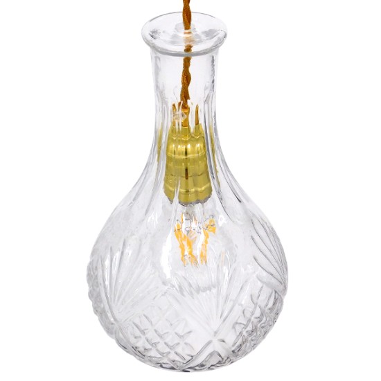 GloboStar® WHISKEY 01514 Vintage Κρεμαστό Φωτιστικό Ανάρτηση Μονόφωτο 1 x E27 IP20 Διάφανο Γυαλί - Μ14 x Π14 x Υ23cm GloboStar® WHISKEY 01514 Vintage Κρεμαστό Φωτιστικό Ανάρτηση Μονόφωτο 1 x E27 IP20 Διάφανο Γυαλί - Μ14 x Π14 x Υ23cm