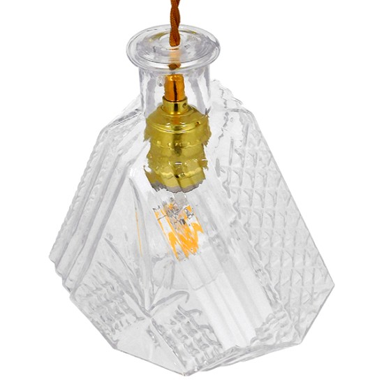 GloboStar® WHISKEY 01515 Vintage Κρεμαστό Φωτιστικό Ανάρτηση Μονόφωτο 1 x E27 IP20 Διάφανο Γυαλί - Μ11 x Π11 x Υ20cm GloboStar® WHISKEY 01515 Vintage Κρεμαστό Φωτιστικό Ανάρτηση Μονόφωτο 1 x E27 IP20 Διάφανο Γυαλί - Μ11 x Π11 x Υ20cm