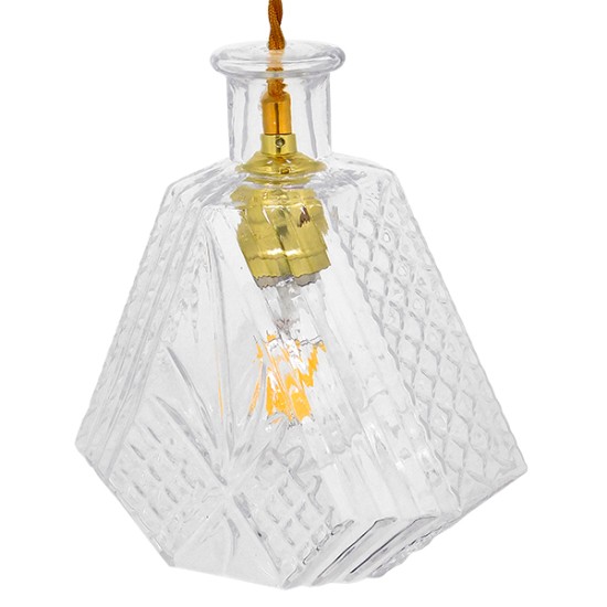 GloboStar® WHISKEY 01515 Vintage Κρεμαστό Φωτιστικό Ανάρτηση Μονόφωτο 1 x E27 IP20 Διάφανο Γυαλί - Μ11 x Π11 x Υ20cm GloboStar® WHISKEY 01515 Vintage Κρεμαστό Φωτιστικό Ανάρτηση Μονόφωτο 1 x E27 IP20 Διάφανο Γυαλί - Μ11 x Π11 x Υ20cm
