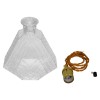 GloboStar® WHISKEY 01515 Vintage Κρεμαστό Φωτιστικό Ανάρτηση Μονόφωτο 1 x E27 IP20 Διάφανο Γυαλί - Μ11 x Π11 x Υ20cm