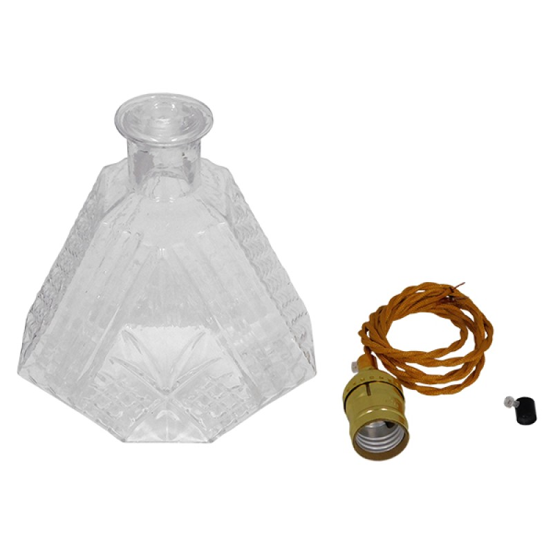 GloboStar® WHISKEY 01515 Vintage Κρεμαστό Φωτιστικό Ανάρτηση Μονόφωτο 1 x E27 IP20 Διάφανο Γυαλί - Μ11 x Π11 x Υ20cm