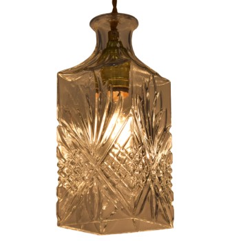 GLOBOSTAR® WHISKEY 01516 Vintage Κρεμαστό Φωτιστικό Οροφής με Ντουί 1 x E27 AC 220-240V IP20 - Διάφανο - Μ10 x Π10 x Υ24cm