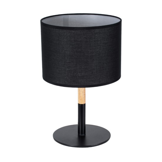 GloboStar® BRONX 01519 Μοντέρνο Επιτραπέζιο Φωτιστικό Πορτατίφ Μονόφωτο 1 x E27 IP20 Μαύρο Μέταλλο, Μπεζ Ξύλο με Μαύρο Ύφασμα - Μ25 x Π25 x Υ40cm GloboStar® BRONX 01519 Μοντέρνο Επιτραπέζιο Φωτιστικό Πορτατίφ Μονόφωτο 1 x E27 Μαύρο Μεταλλικό με Καπέλο Φ25xY40cm