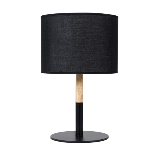 GloboStar® BRONX 01519 Μοντέρνο Επιτραπέζιο Φωτιστικό Πορτατίφ Μονόφωτο 1 x E27 IP20 Μαύρο Μέταλλο, Μπεζ Ξύλο με Μαύρο Ύφασμα - Μ25 x Π25 x Υ40cm GloboStar® BRONX 01519 Μοντέρνο Επιτραπέζιο Φωτιστικό Πορτατίφ Μονόφωτο 1 x E27 Μαύρο Μεταλλικό με Καπέλο Φ25xY40cm
