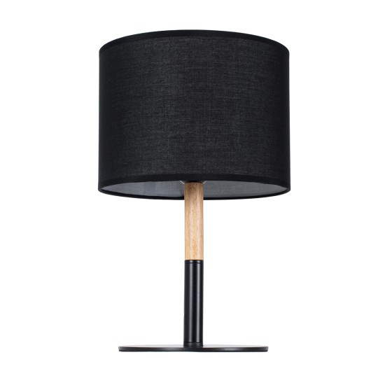GloboStar® BRONX 01519 Μοντέρνο Επιτραπέζιο Φωτιστικό Πορτατίφ Μονόφωτο 1 x E27 IP20 Μαύρο Μέταλλο, Μπεζ Ξύλο με Μαύρο Ύφασμα - Μ25 x Π25 x Υ40cm GloboStar® BRONX 01519 Μοντέρνο Επιτραπέζιο Φωτιστικό Πορτατίφ Μονόφωτο 1 x E27 Μαύρο Μεταλλικό με Καπέλο Φ25xY40cm