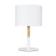 GloboStar® BRONX 01520 Μοντέρνο Επιτραπέζιο Φωτιστικό Πορτατίφ Μονόφωτο 1 x E27 IP20 Λευκό Μέταλλο, Μπεζ Ξύλο με Λευκό Ύφασμα - Μ25 x Π25 x Υ40cm GloboStar® BRONX 01520 Μοντέρνο Επιτραπέζιο Φωτιστικό Πορτατίφ Μονόφωτο 1 x E27 Λευκό Μεταλλικό με Καπέλο Φ25xY40cm