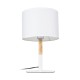 GloboStar® BRONX 01520 Μοντέρνο Επιτραπέζιο Φωτιστικό Πορτατίφ Μονόφωτο 1 x E27 IP20 Λευκό Μέταλλο, Μπεζ Ξύλο με Λευκό Ύφασμα - Μ25 x Π25 x Υ40cm GloboStar® BRONX 01520 Μοντέρνο Επιτραπέζιο Φωτιστικό Πορτατίφ Μονόφωτο 1 x E27 Λευκό Μεταλλικό με Καπέλο Φ25xY40cm