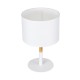 GloboStar® BRONX 01520 Μοντέρνο Επιτραπέζιο Φωτιστικό Πορτατίφ Μονόφωτο 1 x E27 IP20 Λευκό Μέταλλο, Μπεζ Ξύλο με Λευκό Ύφασμα - Μ25 x Π25 x Υ40cm GloboStar® BRONX 01520 Μοντέρνο Επιτραπέζιο Φωτιστικό Πορτατίφ Μονόφωτο 1 x E27 Λευκό Μεταλλικό με Καπέλο Φ25xY40cm