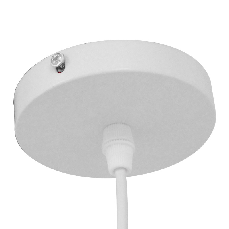 GloboStar® PALAZZO 01524 Μοντέρνο Κρεμαστό Φωτιστικό Καμπάνα Μονόφωτο 1 x E27 IP20 Λευκό & Χρυσό Μέταλλο - Μ14 x Π14 x Υ34cm