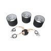 GloboStar® RAMSON 01525 Μοντέρνο Κρεμαστό Φωτιστικό Καπέλο Τρίφωτο 3 x E27 IP20 Μαύρο Ύφασμα με Μπεζ Ξύλο - Μ65 x Π65 x Υ20cm