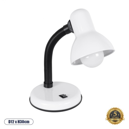 GLOBOSTAR® STUDENT 01531 Μοντέρνο Επιτραπέζιο Φωτιστικό Πορτατίφ με Ντουί 1 x E27 AC 220-240V IP20 - Λευκό - Μ12 x Π12 x Υ32cm GLOBOSTAR® STUDENT 01531 Μοντέρνο Επιτραπέζιο Φωτιστικό Πορτατίφ με Ντουί 1 x E27 AC 220-240V IP20 - Λευκό - Μ12 x Π12 x Υ32cm