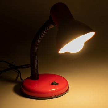 GLOBOSTAR® STUDENT 01535 Μοντέρνο Επιτραπέζιο Φωτιστικό Πορτατίφ με Ντουί 1 x E27 AC 220-240V IP20 - Κόκκινο & Μαύρο - Μ12 x Π12 x Υ32cm