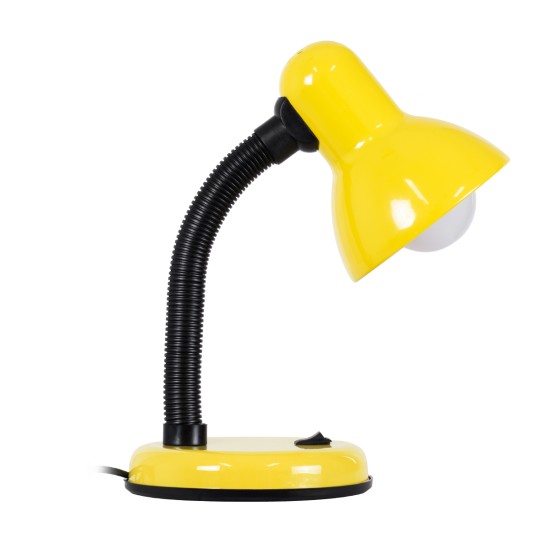 GloboStar® STUDENT 01536 Μοντέρνο Επιτραπέζιο Φωτιστικό Πορτατίφ Μονόφωτο 1 x E27 IP20 Κίτρινο Μέταλλο με Μαύρο Πλαστικό - Μ12 x Π12 x Υ32cm GloboStar® STUDENT YELLOW 01536 Μοντέρνο Επιτραπέζιο Φωτιστικό Γραφείου Μονόφωτο 1 x E27 Κίτρινο με Λευκό Μεταλλικό με Διακόπτη ΟN/OFF Καμπάνα Φ12 x Υ32cm