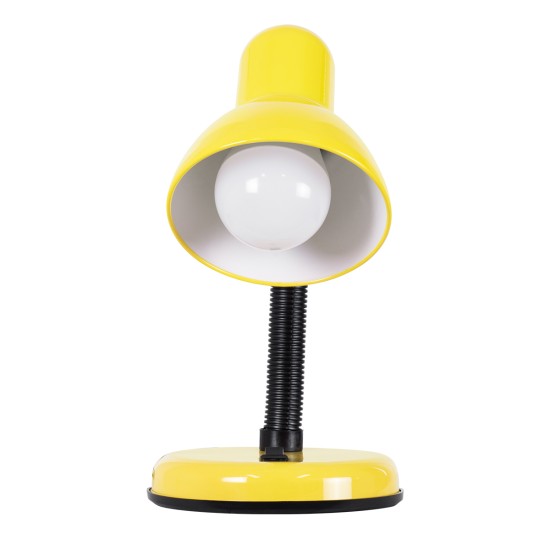 GloboStar® STUDENT 01536 Μοντέρνο Επιτραπέζιο Φωτιστικό Πορτατίφ Μονόφωτο 1 x E27 IP20 Κίτρινο Μέταλλο με Μαύρο Πλαστικό - Μ12 x Π12 x Υ32cm GloboStar® STUDENT YELLOW 01536 Μοντέρνο Επιτραπέζιο Φωτιστικό Γραφείου Μονόφωτο 1 x E27 Κίτρινο με Λευκό Μεταλλικό με Διακόπτη ΟN/OFF Καμπάνα Φ12 x Υ32cm