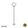GloboStar® VERSAILLES 01540 Μοντέρνο Επιδαπέδιο Φωτιστικό Μονόφωτο 1 x E27 IP20 Μαύρο Αλουμίνιο, Λευκό Γυαλί με Γκρι Μάρμαρο - Μ25 x Π25 x Υ150cm