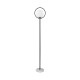 GloboStar® VERSAILLES 01540 Μοντέρνο Επιδαπέδιο Φωτιστικό Μονόφωτο 1 x E27 IP20 Μαύρο Αλουμίνιο, Λευκό Γυαλί με Γκρι Μάρμαρο - Μ25 x Π25 x Υ150cm