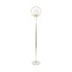GloboStar® VERSAILLES 01541 Μοντέρνο Επιδαπέδιο Φωτιστικό Μονόφωτο 1 x E27 IP20 Χρυσό Αλουμίνιο, Λευκό Γυαλί με Γκρι Μάρμαρο - Μ25 x Π25 x Υ150cm