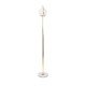 GloboStar® VERSAILLES 01541 Μοντέρνο Επιδαπέδιο Φωτιστικό Μονόφωτο 1 x E27 IP20 Χρυσό Αλουμίνιο, Λευκό Γυαλί με Γκρι Μάρμαρο - Μ25 x Π25 x Υ150cm