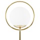 GloboStar® VERSAILLES 01541 Μοντέρνο Επιδαπέδιο Φωτιστικό Μονόφωτο 1 x E27 IP20 Χρυσό Αλουμίνιο, Λευκό Γυαλί με Γκρι Μάρμαρο - Μ25 x Π25 x Υ150cm
