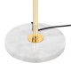 GloboStar® VERSAILLES 01541 Μοντέρνο Επιδαπέδιο Φωτιστικό Μονόφωτο 1 x E27 IP20 Χρυσό Αλουμίνιο, Λευκό Γυαλί με Γκρι Μάρμαρο - Μ25 x Π25 x Υ150cm