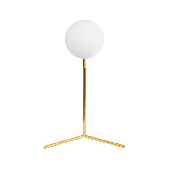 GloboStar® ELFIS GOLD 01551 Μοντέρνο Επιτραπέζιο Φωτιστικό Πορτατίφ Μονόφωτο 1 x E27 Χρυσό Μεταλλικό με Λευκό Γυαλί Μπάλα Φ15 x Υ53cm GloboStar® ELFIS GOLD 01551 Μοντέρνο Επιτραπέζιο Φωτιστικό Πορτατίφ Μονόφωτο 1 x E27 Χρυσό Μεταλλικό με Λευκό Γυαλί Μπάλα Φ15 x Υ53cm